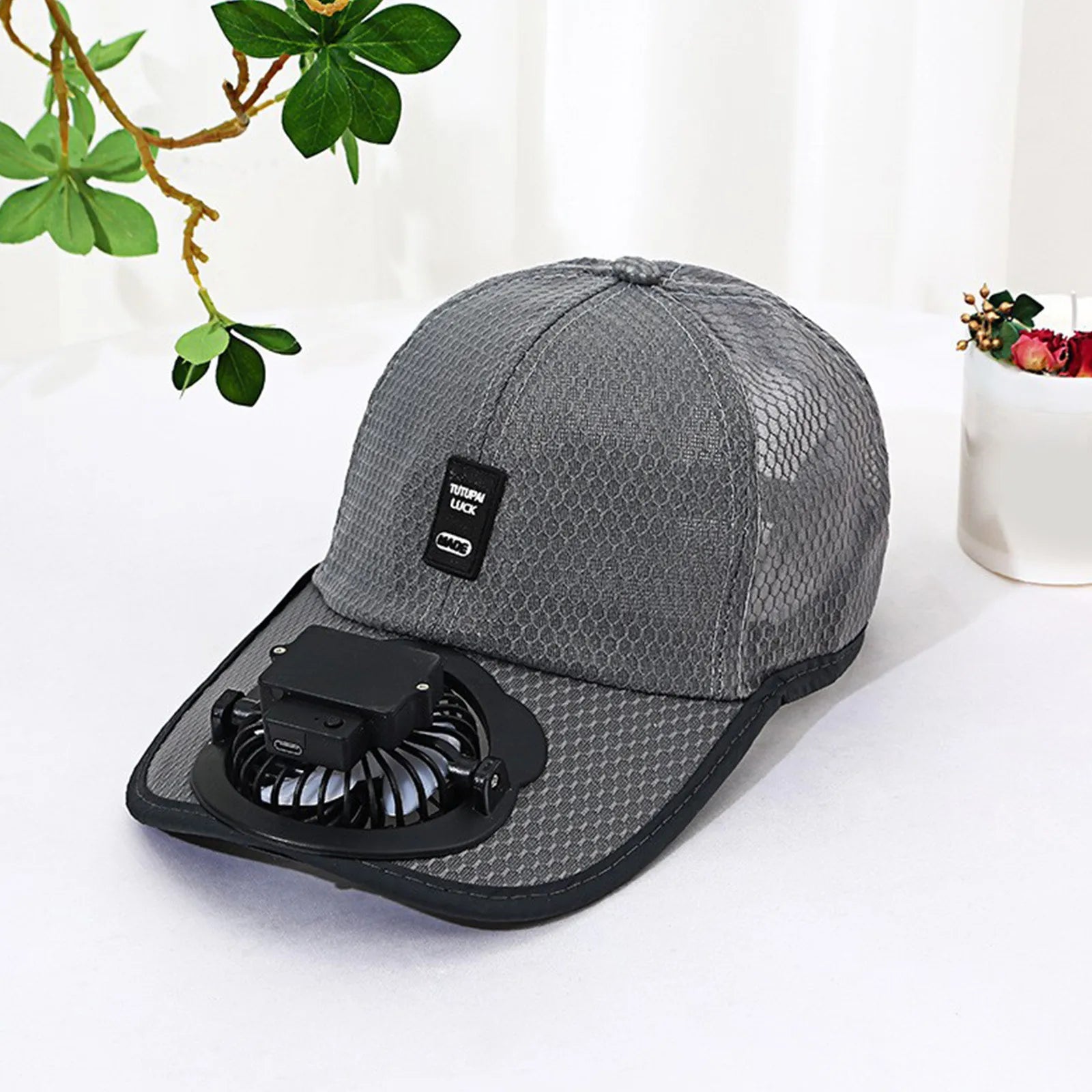 New summer rechargeable fan hat - built in 1200mAh battery with a range of 10-20h,outdoor sun protection cap breathable mesh hat