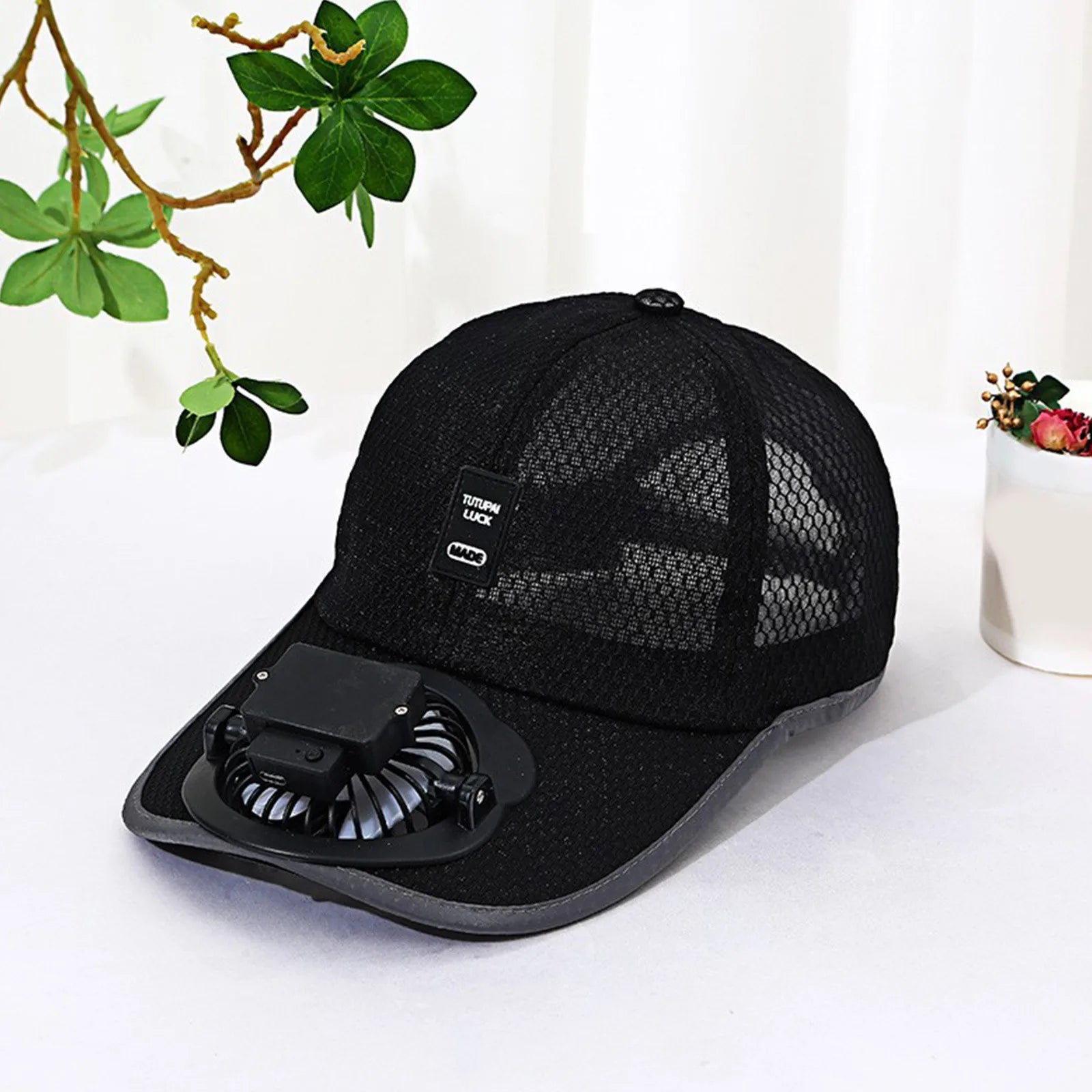 New summer rechargeable fan hat - built in 1200mAh battery with a range of 10-20h,outdoor sun protection cap breathable mesh hat