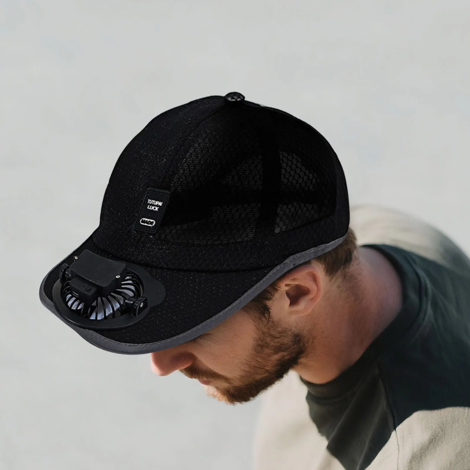 New summer rechargeable fan hat - built in 1200mAh battery with a range of 10-20h,outdoor sun protection cap breathable mesh hat