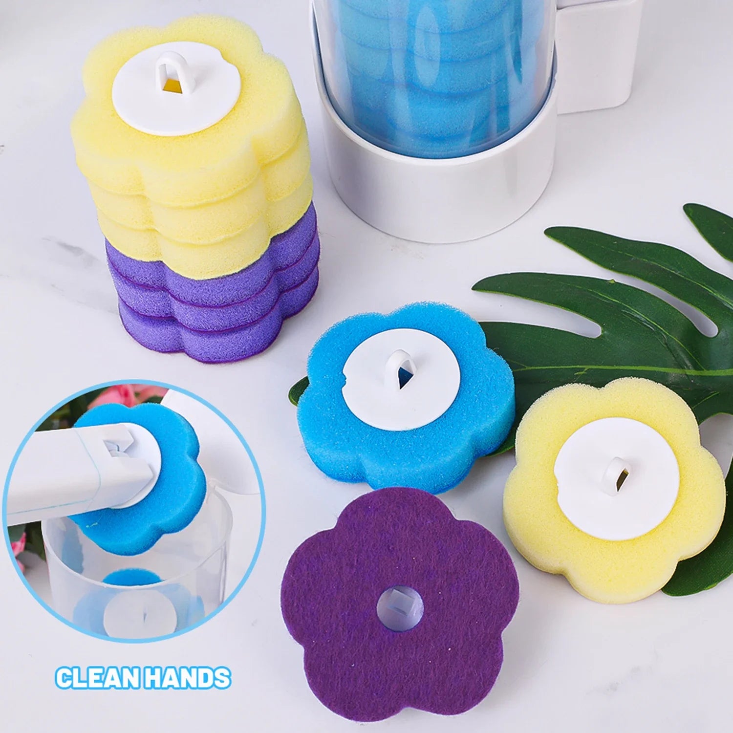 6/60Pcs Disposable Toilet Brush Replacement Toilet Brush Head Dissolving Bathroom Brush Cleaning Pad Kit for Household Cleaning