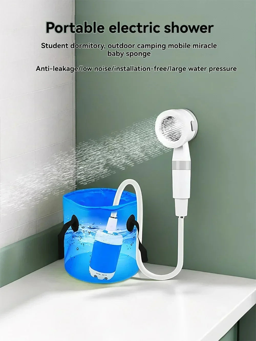 Rechargeable Portable Outdoor Shower Handheld Compact Water Sprayer for Car Wash Flower Watering and Bathing Camping Hiking