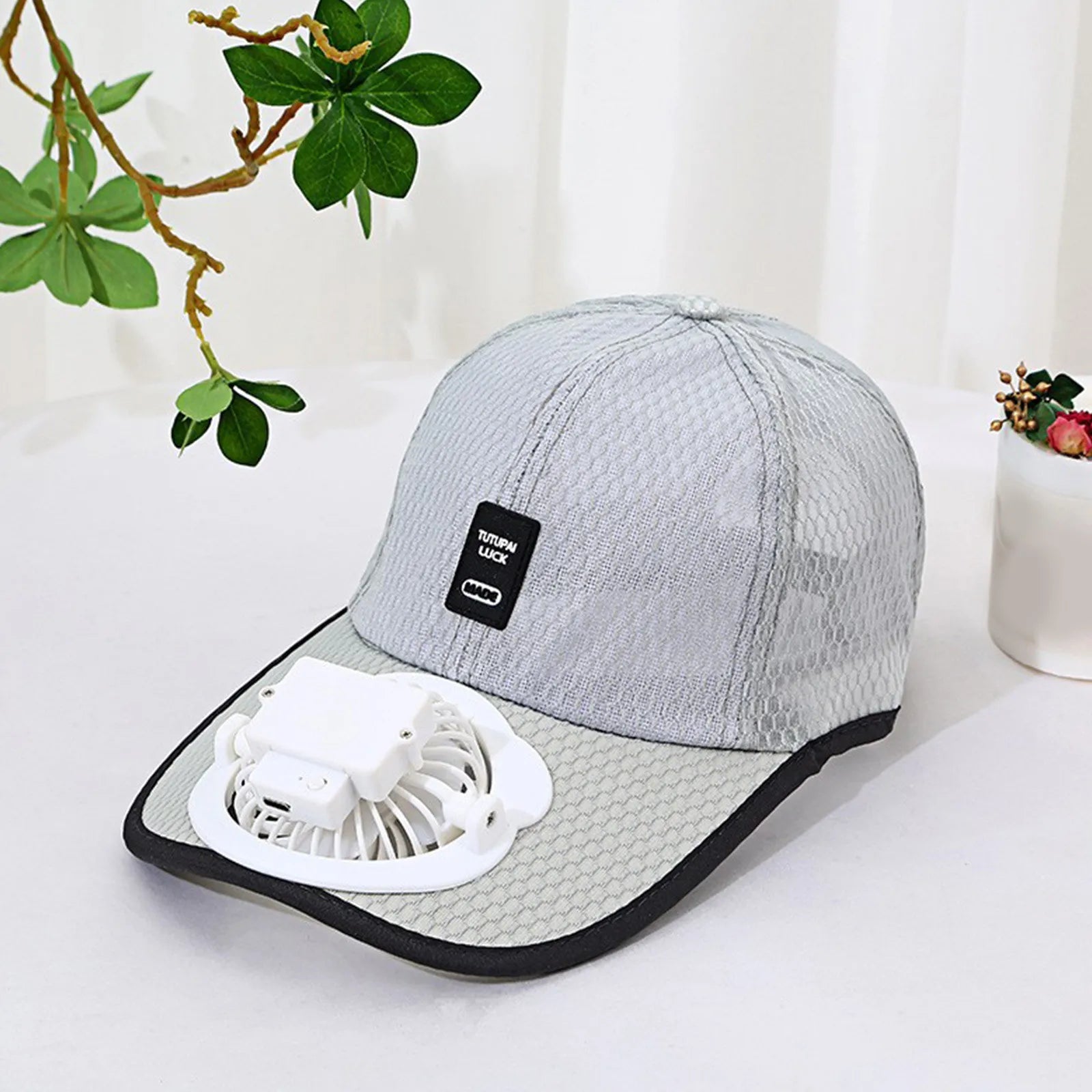 New summer rechargeable fan hat - built in 1200mAh battery with a range of 10-20h,outdoor sun protection cap breathable mesh hat