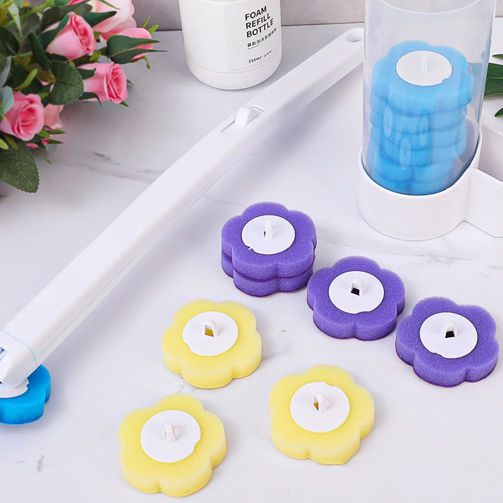 6/60Pcs Disposable Toilet Brush Replacement Toilet Brush Head Dissolving Bathroom Brush Cleaning Pad Kit for Household Cleaning