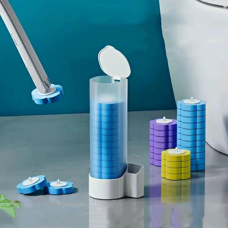 6/60Pcs Disposable Toilet Brush Replacement Toilet Brush Head Dissolving Bathroom Brush Cleaning Pad Kit for Household Cleaning