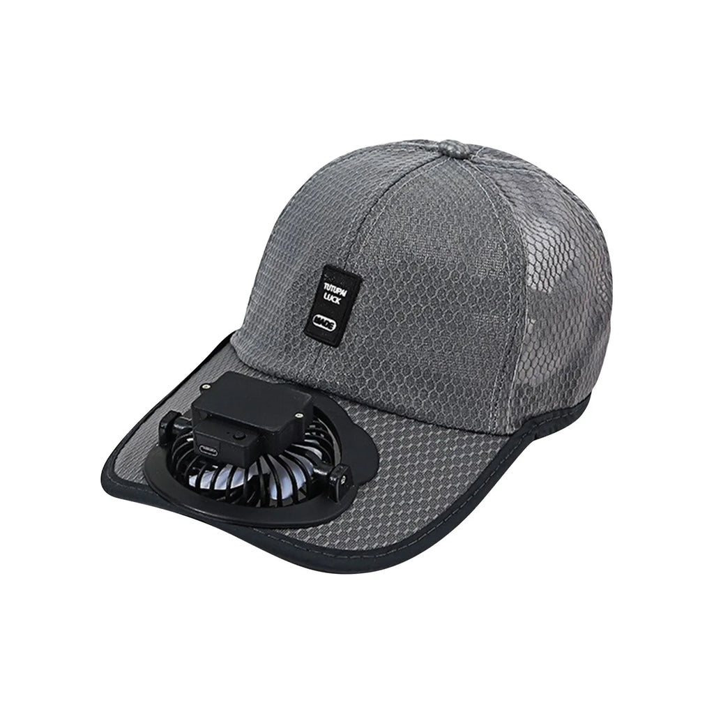 New summer rechargeable fan hat - built in 1200mAh battery with a range of 10-20h,outdoor sun protection cap breathable mesh hat