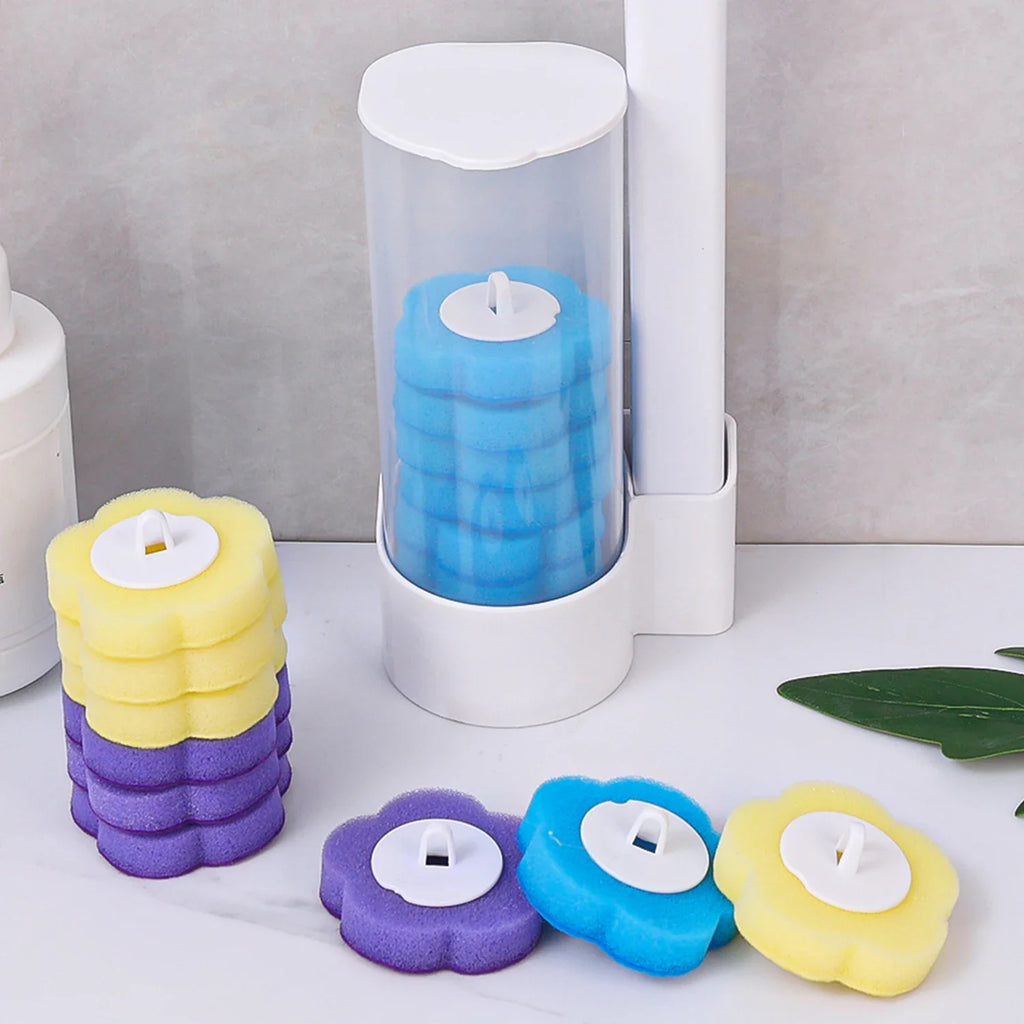 6/60Pcs Disposable Toilet Brush Replacement Toilet Brush Head Dissolving Bathroom Brush Cleaning Pad Kit for Household Cleaning