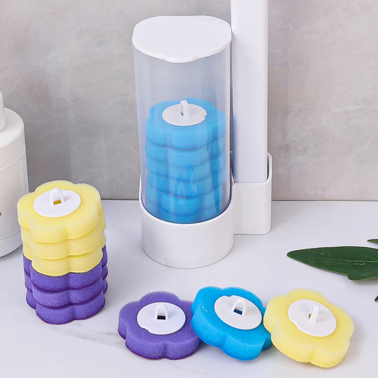 6/60Pcs Disposable Toilet Brush Replacement Toilet Brush Head Dissolving Bathroom Brush Cleaning Pad Kit for Household Cleaning