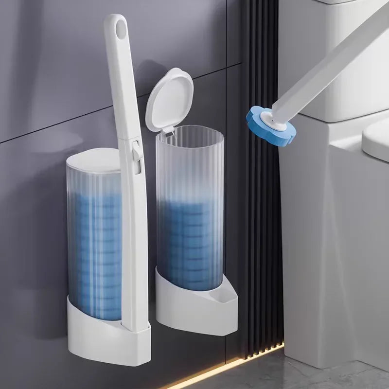 6/60Pcs Disposable Toilet Brush Replacement Toilet Brush Head Dissolving Bathroom Brush Cleaning Pad Kit for Household Cleaning